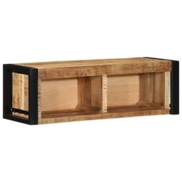 Berkfield Home TV Cabinet 80x30x25 cm Solid Rough Wood Mango in Brown - Size: 80 x 30 x 25 cm - thumbnail 2