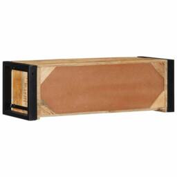 Berkfield Home TV Cabinet 80x30x25 cm Solid Rough Wood Mango in Brown - Size: 80 x 30 x 25 cm - thumbnail 4