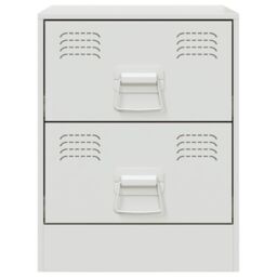 Berkfield Home Bedside Cabinet White 34.5x39x44 cm Steel - thumbnail 6