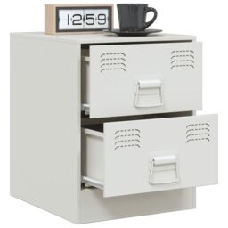 Berkfield Home Bedside Cabinet White 34.5x39x44 cm Steel - thumbnail 5