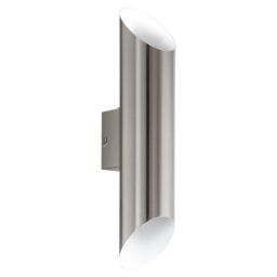 Loops IP44 Outdoor Wall Light Stainless Steel & White 3.7W Built in LED Lamp