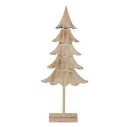 Lemon Pavilion Furniture and Decor Large Rustic Fir Christmas Tree on Stand - Wood - L6xW22xH41 cm Brown - thumbnail 1