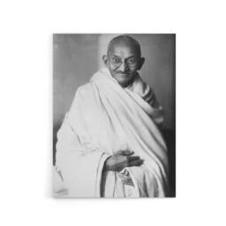 "Artery8 Political Activist Mohandas Gandhi Portrait Canvas Wall Art Print in Grey - Size: W18"" x H24""" - thumbnail 1
