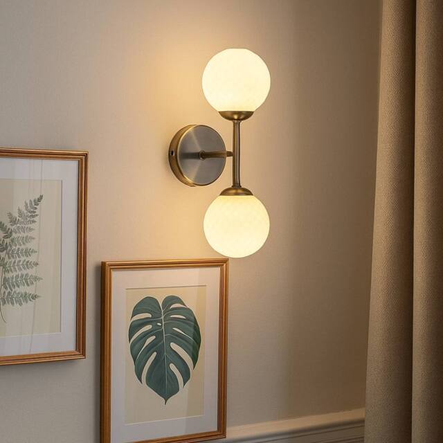 Pagazzi Lior 2-Light Antique Brass Wall Light in Gold - image 1
