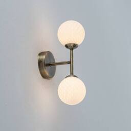 Pagazzi Lior 2-Light Antique Brass Wall Light in Gold - thumbnail 2