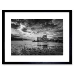 "Artery8 Scottish Photo Landscape Eilean Donan Castle BW 12x16"" Framed Art in Grey - Size: W12"" x H16""" - thumbnail 1