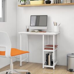 Berkfield Home Computer Desk White 80x40x72 cm MDF & Metal - Size: 80 x 40 x 72 cm