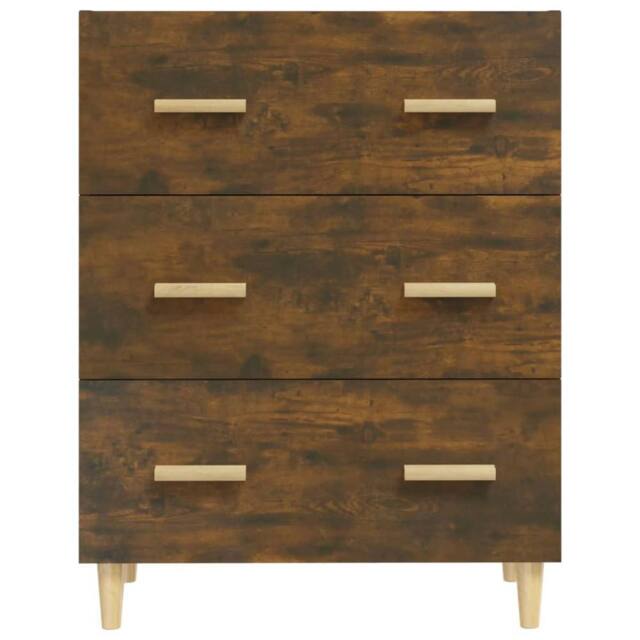 Berkfield Home Sideboard Smoked Oak 70x34x90 cm Engineered Wood in Brown - Size: 70 x 34 x 90 cm - image 1