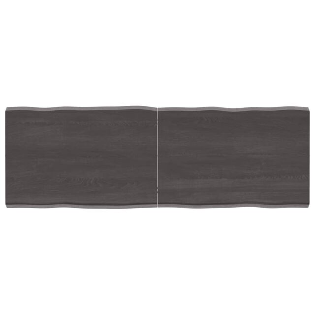 Berkfield Home Table Top Dark Grey 120x40x(2-4) cm Treated Solid Wood Live Edge in Brown - image 1