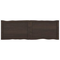 Berkfield Home Table Top Dark Grey 120x40x(2-4) cm Treated Solid Wood Live Edge in Brown - thumbnail 3