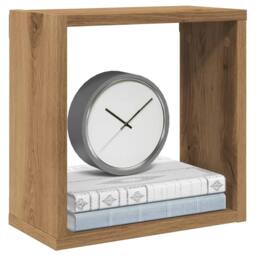 Berkfield Home Wall Cube Shelves 4 pcs Artisan Oak 30x15x30 cm Engineered Wood in Brown - Size: 30 x 15 x 30 cm - thumbnail 1
