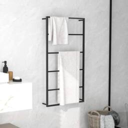 Berkfield Home Towel Rack Black 60x10x116 cm Steel - Size: 60 x 10 x 116 cm - thumbnail 2