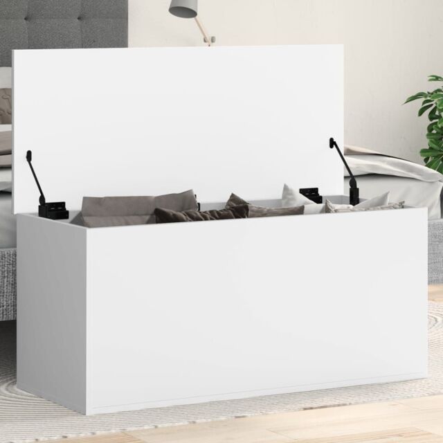 Berkfield Home Storage Box White 100x42x46 cm Engineered Wood - Size: 100 x 42 x 46 cm - image 1