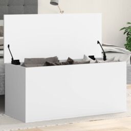 Berkfield Home Storage Box White 100x42x46 cm Engineered Wood - Size: 100 x 42 x 46 cm - thumbnail 1