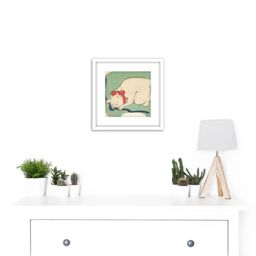 Artery8 White Cat Playing String 1863 Utagawa Hiroshige 8X8 Inch Square Wooden Framed Wall Art Print Picture with Mount - thumbnail 2