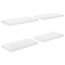 Berkfield Home Floating Wall Shelves 4 pcs High Gloss White 50x23x3.8 cm MDF - thumbnail 1