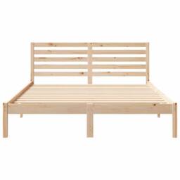Berkfield Home Elegant with Headboard Brown 160 x 200 cm Solid pine wood in Light Tan - thumbnail 5