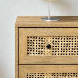 FURNOS Wide Rattan Effect 4 Drawers Bedroom Storage Chest Unit in Brown - thumbnail 5