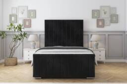 "Comfort Beds Sara Naples Bed Frame - 50"" Upholstered Headboard in Black - Size: Super King" - thumbnail 2