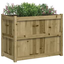 Berkfield Home Garden Planter 90x50x70 cm Impregnated Wood Pine in Brown - Size: 90 x 50 x 70 cm - thumbnail 4