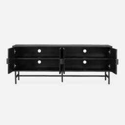 sweeek 157.5cm Tv Unit Wooden Effect 4 Doors in Black - thumbnail 3
