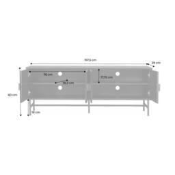 sweeek 157.5cm Tv Unit Wooden Effect 4 Doors in Black - thumbnail 5