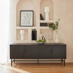 sweeek 157.5cm Tv Unit Wooden Effect 4 Doors in Black - thumbnail 6