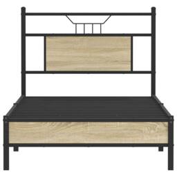 Berkfield Home Decorative Bed Frame without Mattress Sonoma Oak 90x200 cm Engine in Brown - thumbnail 6