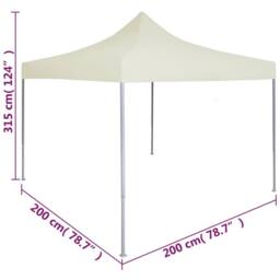Berkfield Home Professional Folding Party Tent 2x2 m Steel Cream in Beige - thumbnail 9