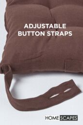 Homescapes 6 Pack Seat Pads Luxury 100% Cotton Indoor Outdoor Garden Cushion, 40cm in Brown - Size: 40 cm x 40 cm - thumbnail 5