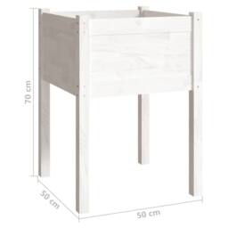 Berkfield Home Garden Planters 2 pcs White 50x50x70 cm Solid Pinewood - Size: 50 x 50 x 70 cm - thumbnail 8