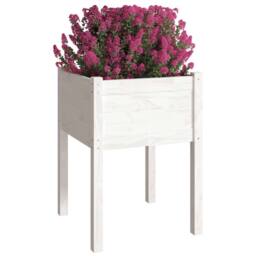Berkfield Home Garden Planters 2 pcs White 50x50x70 cm Solid Pinewood - Size: 50 x 50 x 70 cm - thumbnail 1