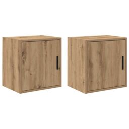 Berkfield Home Garage Wall Cabinets 2 pcs Artisan Oak Engineered Wood in Brown - thumbnail 1