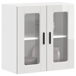 Berkfield Home Kitchen Wall Cabinet with Glass Door Porto High Gloss White - thumbnail 5
