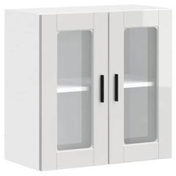Berkfield Home Kitchen Wall Cabinet with Glass Door Porto High Gloss White