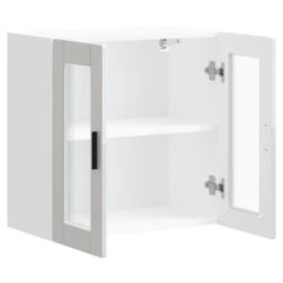 Berkfield Home Kitchen Wall Cabinet with Glass Door Porto High Gloss White - thumbnail 6
