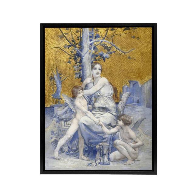 "Artery8 Luc Olivier Merson Eternity The Allegory of Time Framed Canvas Art in Gold - Size: W12"" x H16""" - image 1