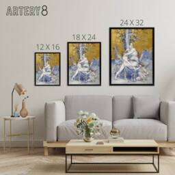 "Artery8 Luc Olivier Merson Eternity The Allegory of Time Framed Canvas Art in Gold - Size: W12"" x H16""" - thumbnail 4