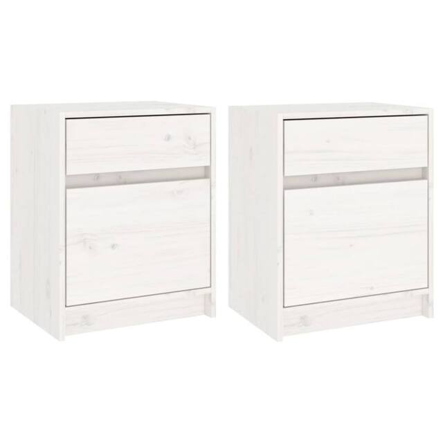 Berkfield Home Bedside Cabinets 2 pcs White 40x31x50 cm Solid Pinewood - Size: 40 x 31 x 50 cm - image 1