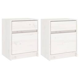 Berkfield Home Bedside Cabinets 2 pcs White 40x31x50 cm Solid Pinewood - Size: 40 x 31 x 50 cm - thumbnail 1