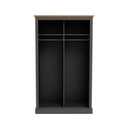 Lemon Pavilion Furniture Devon 2 Door Sliding Wardrobe - L57.7 x W113.8 x H181.6 cm - Charcoal in Black - Size: 1 Pack - thumbnail 2