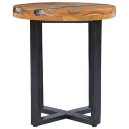 Berkfield Home Coffee Table 40x45 cm Solid Teak Wood & Polyresin - thumbnail 2
