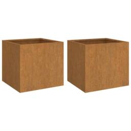 Berkfield Home Planters 2 pcs 42x40x39 cm Corten Steel in Brown - Size: 42 x 40 x 39 cm - thumbnail 3