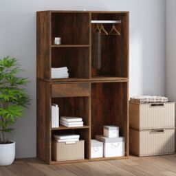 Berkfield Home Dressing Cabinet Smoked Oak 80x40x65 cm Engineered Wood in Brown - Size: 80 x 40 x 65 cm - thumbnail 6