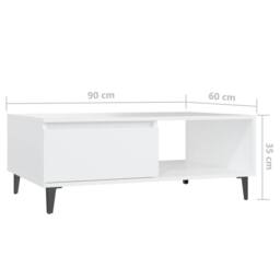 Berkfield Home Modern Coffee Table White 90x60x35 cm Engineered Wood - Size: 90 x 60 x 35 cm - thumbnail 8