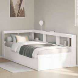 Berkfield Home Bookcase Bed without Mattress White 75x190cm Solid Wood Pine - Size: 75x190 cm - thumbnail 4