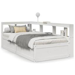 Berkfield Home Bookcase Bed without Mattress White 75x190cm Solid Wood Pine - Size: 75x190 cm - thumbnail 1