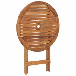Berkfield Home 3 Piece Folding Garden Dining Set Solid Acacia Wood in Brown - thumbnail 4