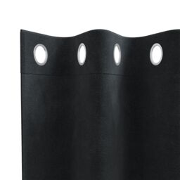 Berkfield Home Blackout Curtains with Eyelets 2 pcs Black Velvet - thumbnail 4