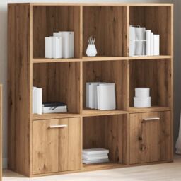 Berkfield Home Book Cabinet Artisan Oak 98x29x97.5 cm Engineered Wood in Brown - thumbnail 4